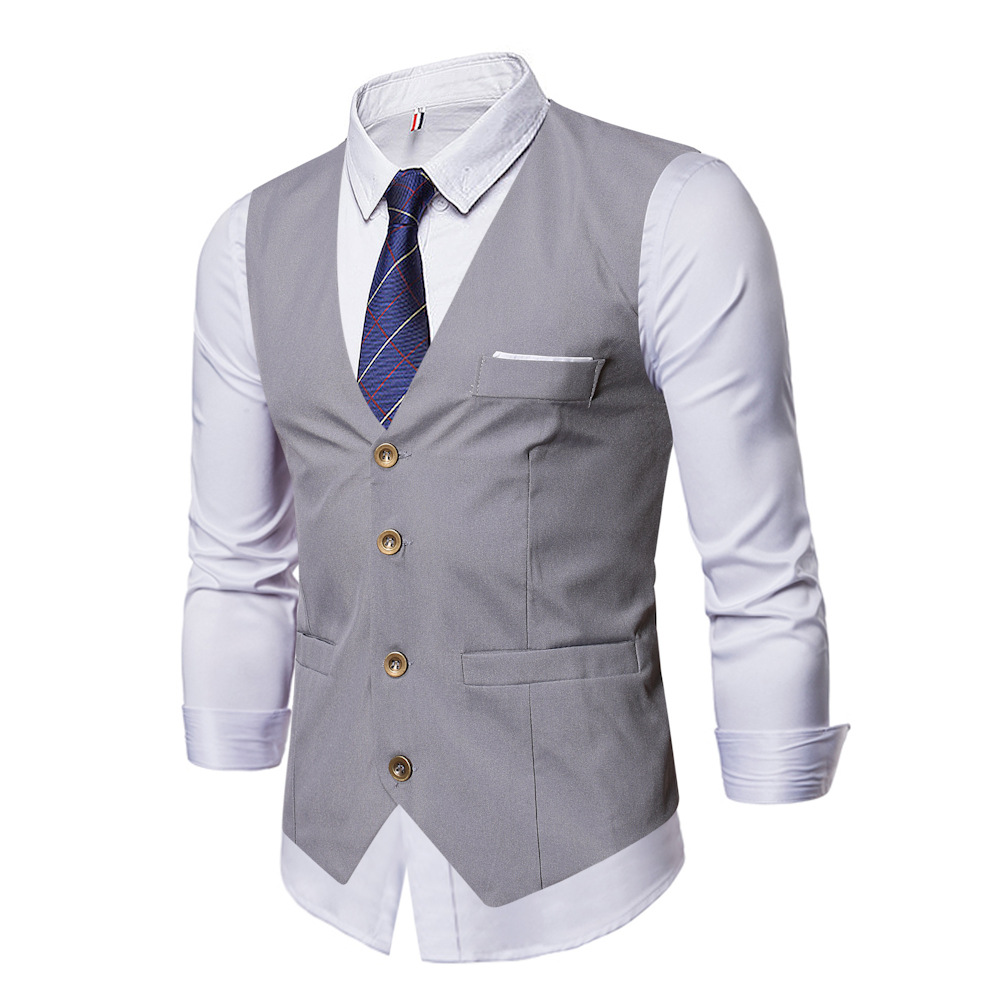 Otoño e Invierno estilo coreano de moda slim fit traje Chaleco de los hombres británico casual negocio desgaste chaleco fábrica directa al por mayor