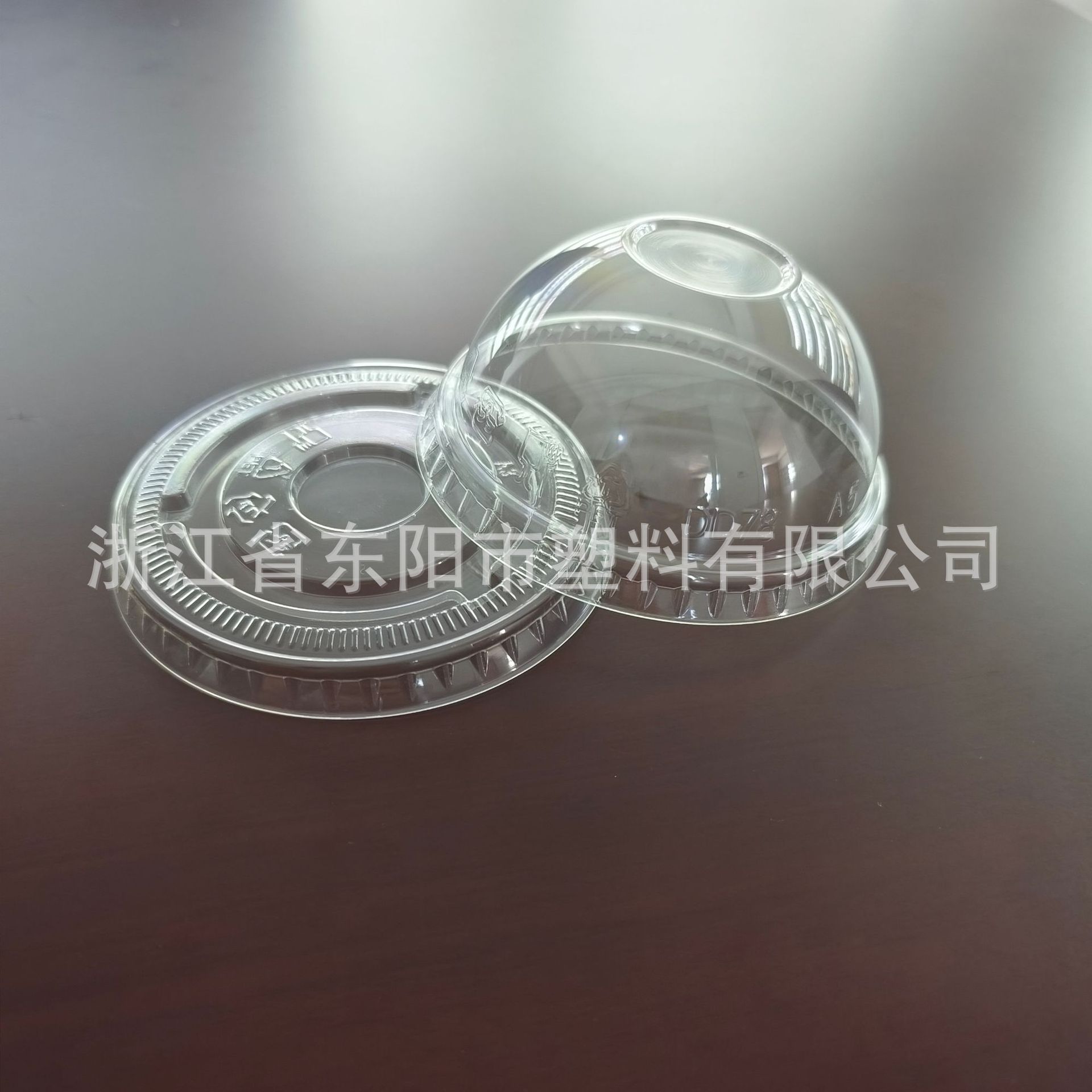 工厂直供78mm口径一次性透明PET无孔十字孔球盖饮料杯杯盖