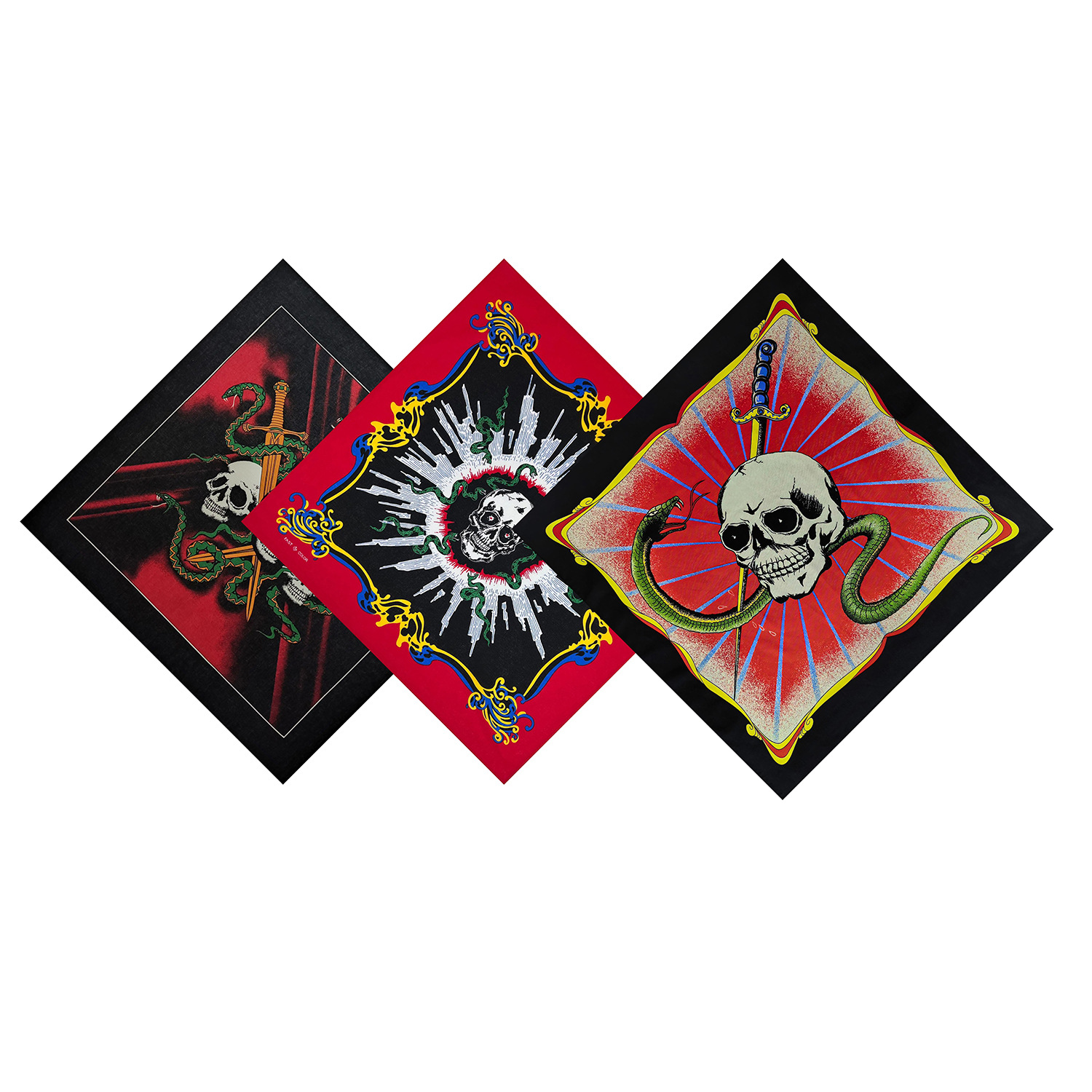 Pure cotton digital motorcycle skull snake hip-hop street dance sun protection cycling face towel headscarf square scarf magic headscarf