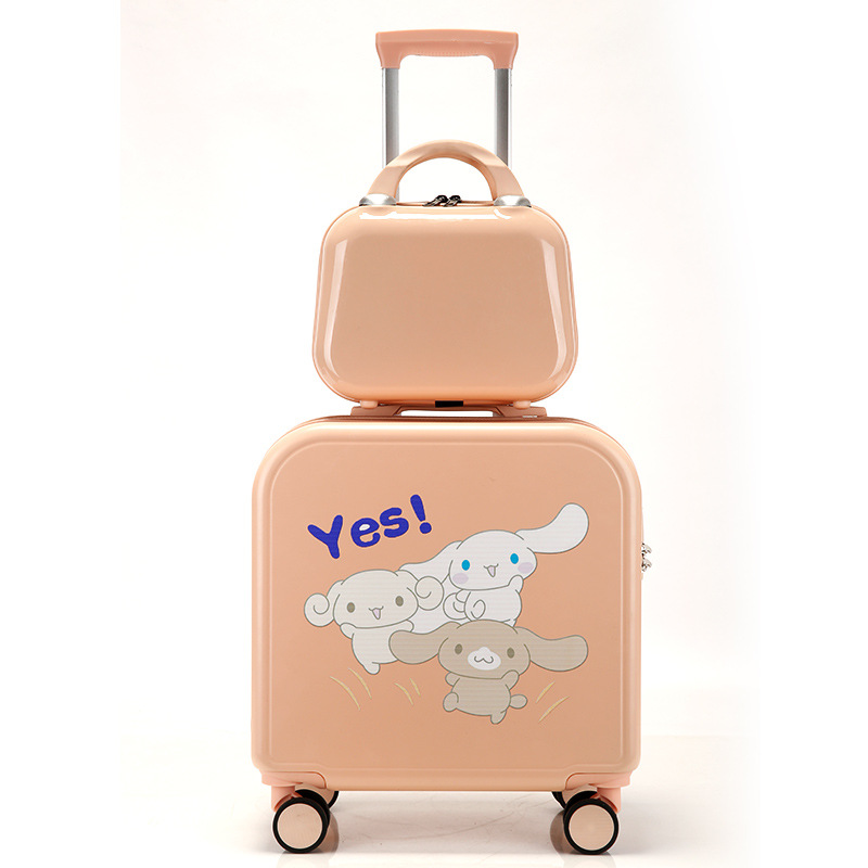 Pequeño equipaje 18 pulgadas universal rueda contraseña embarque caso imprimible logo niños cremallera trolley caso al por mayor