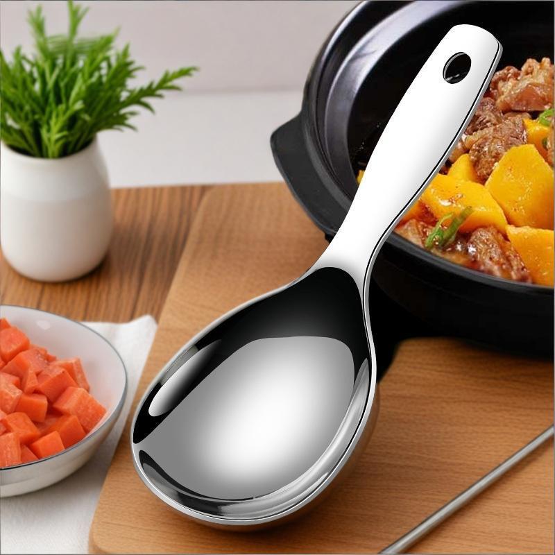 304 Stainless Steel Rice Spoon Household High-value Spoon Large Soup Spoon Rice Spoon Buffet Dishes Dishing Spoon