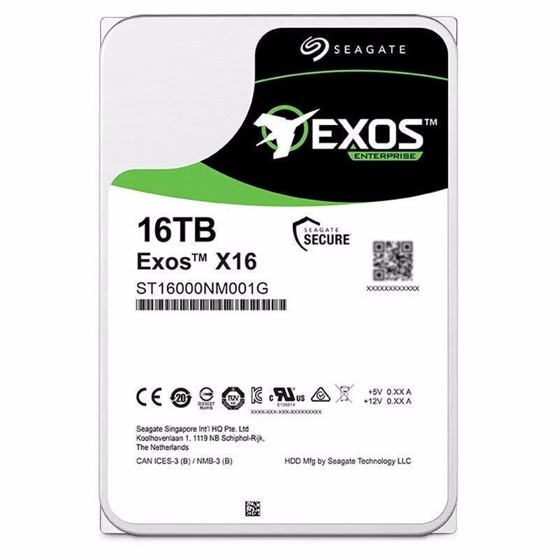 Корпоративный жесткий диск (Seagate) Exos X16 16 ТБ — 7200 об/мин, 256 МБ кэш, SATA, CMR