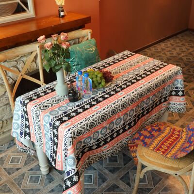 波希米亚民族几何现代简约布艺餐厅桌布茶几台布书桌布电视柜盖布|ms