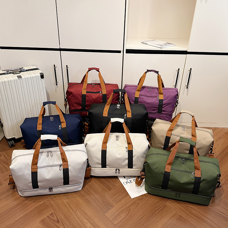 Cross-Border Portable Travel Bag for Women, Large Capacity, Short-Distance Hiking, Trolley Boarding Bag, Yoga Swimming Fitness Bag