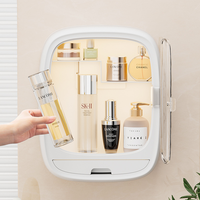 Cosmetics Storage Rack for Home Bathroom, Toilet, Skin Care Products, Lipstick, Multi-Layer Storage, Wall-Mounted Storage Box