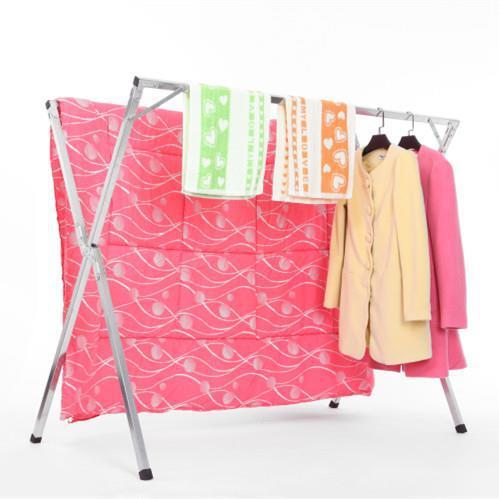 BB4C wholesale clothes drying rack floor-standing folding single and parallel bar clothes rack folding installation-free X-shaped balcony drying