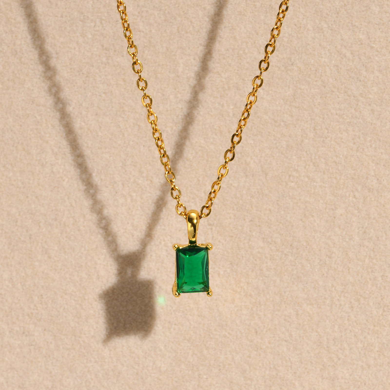 1 Piece Simple Style Square Stainless Steel Inlay Zircon Pendant Necklace_colorza_2