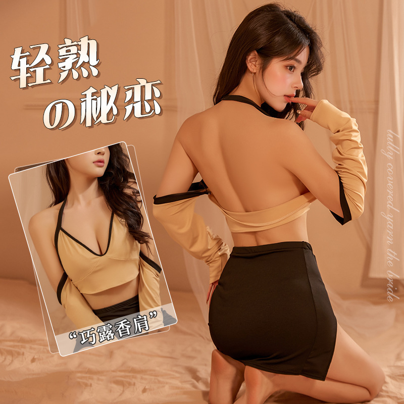 情趣内衣教师性感女睡衣老师性感女手撕一次性jk制服女吊带睡裙