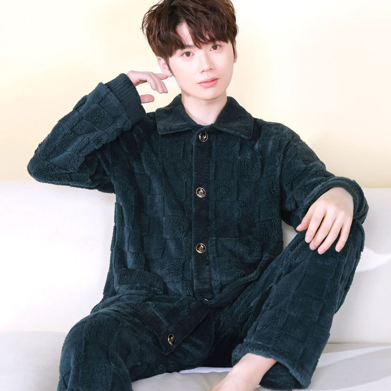 Men's winter coral velvet pijama