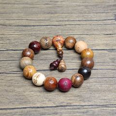 Duobaozhu 64 hexagram bracelets, Buddha beads, rosary beads 15mm, 15 stems for Tiankun, authentic Taoist jewelry, various wood