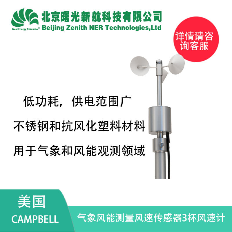 美国坎贝尔 气象风能监测 测量风速传感器3杯风速计A100LKL