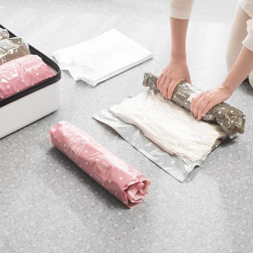 Vacuum Compression Bag for Luggage, Clothes Storage Bag, Down Jacket Vacuum Manual Compression Storage Bag 