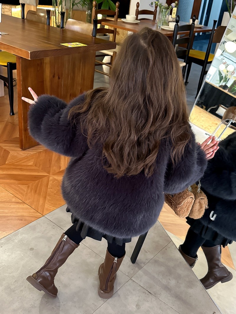 2023 Mädchen-Pelzimitationsmantel, verdickt und warm, Baby-Plüsch-Winterkleid, Eleganz, Mädchen, hochwertig_voghion.com