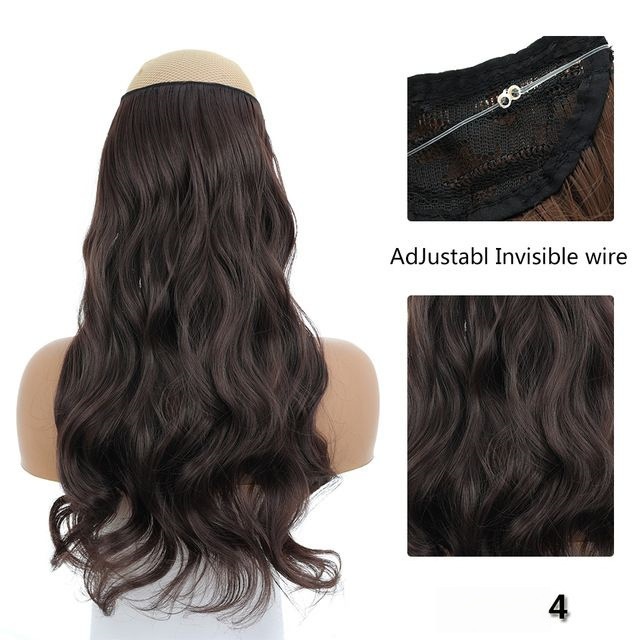 Comercio exterior Europa y América peluca una pieza de extensión de cabello de línea de pescado femenina peluca invisible alambre de alta temperatura image 8