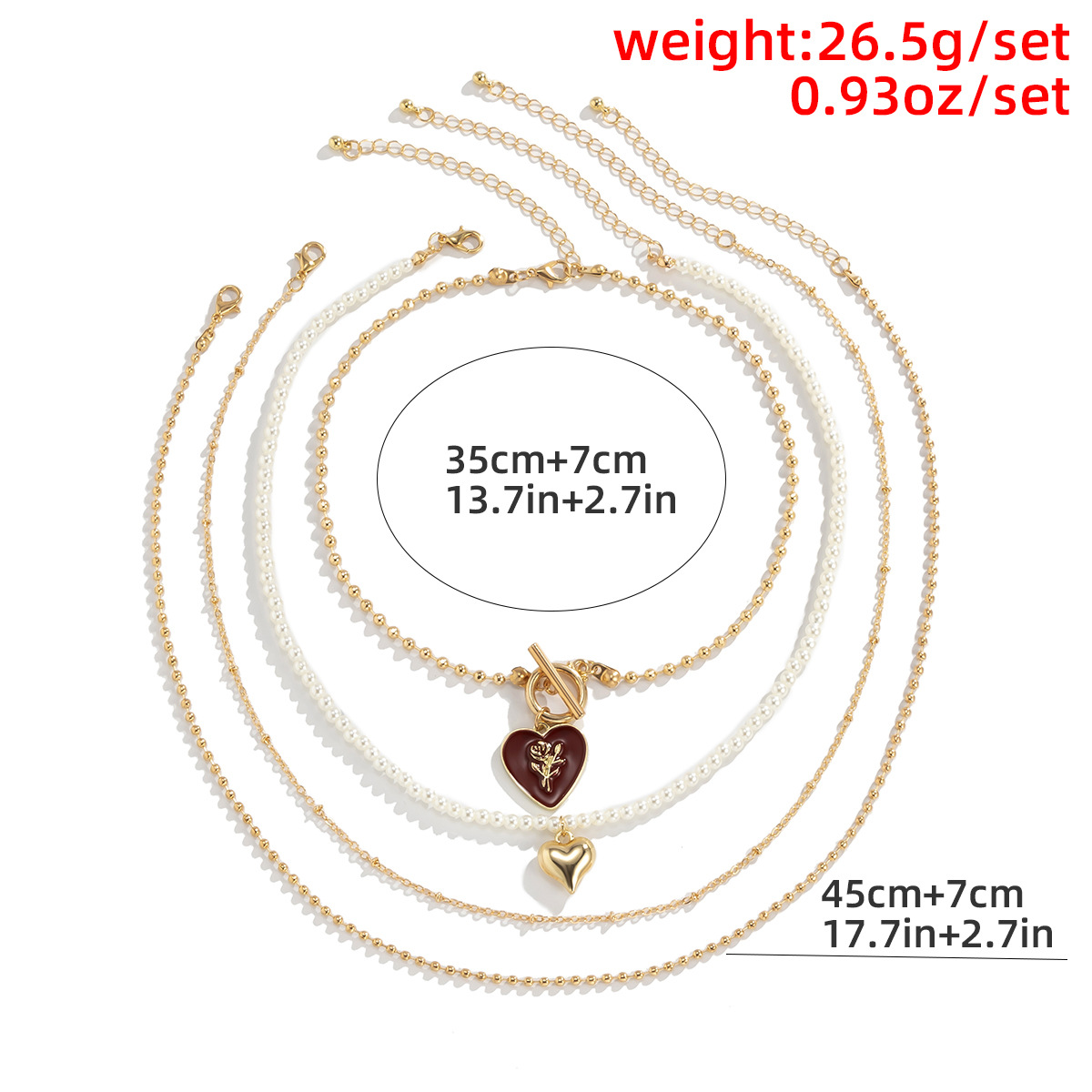 Retro Heart-shaped Ot Buckle Round Bead Necklace Wholesale Nihaojewelry display picture 9