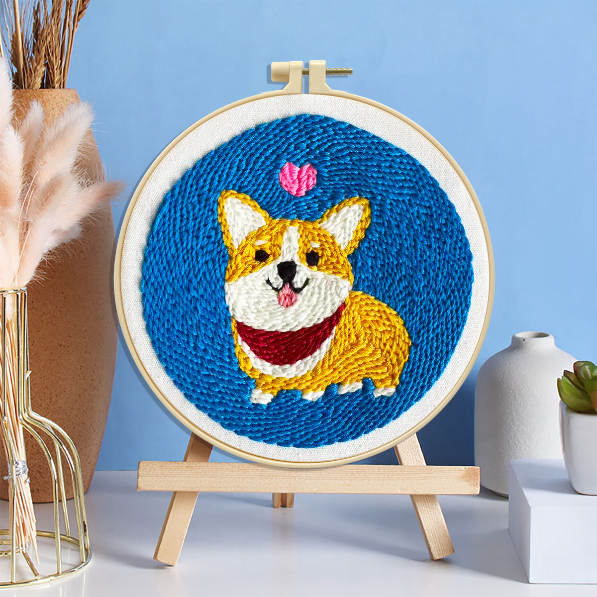 Amazon hilo de lana transfronteriza con material de cojín de taza de goma para paquetes de animales para niños hechos a mano DIY Kit para principiantes