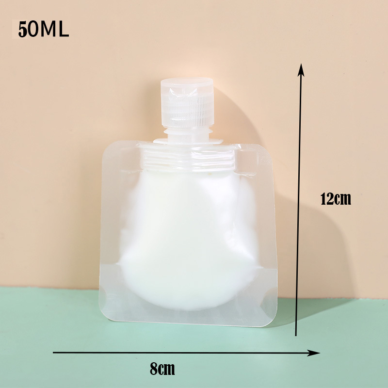 Kaizheng en stock 30ml loción esmerilada bolsa de viaje Portátil Bolsa de gel de ducha Flip bolsa de embalaje de la boquilla