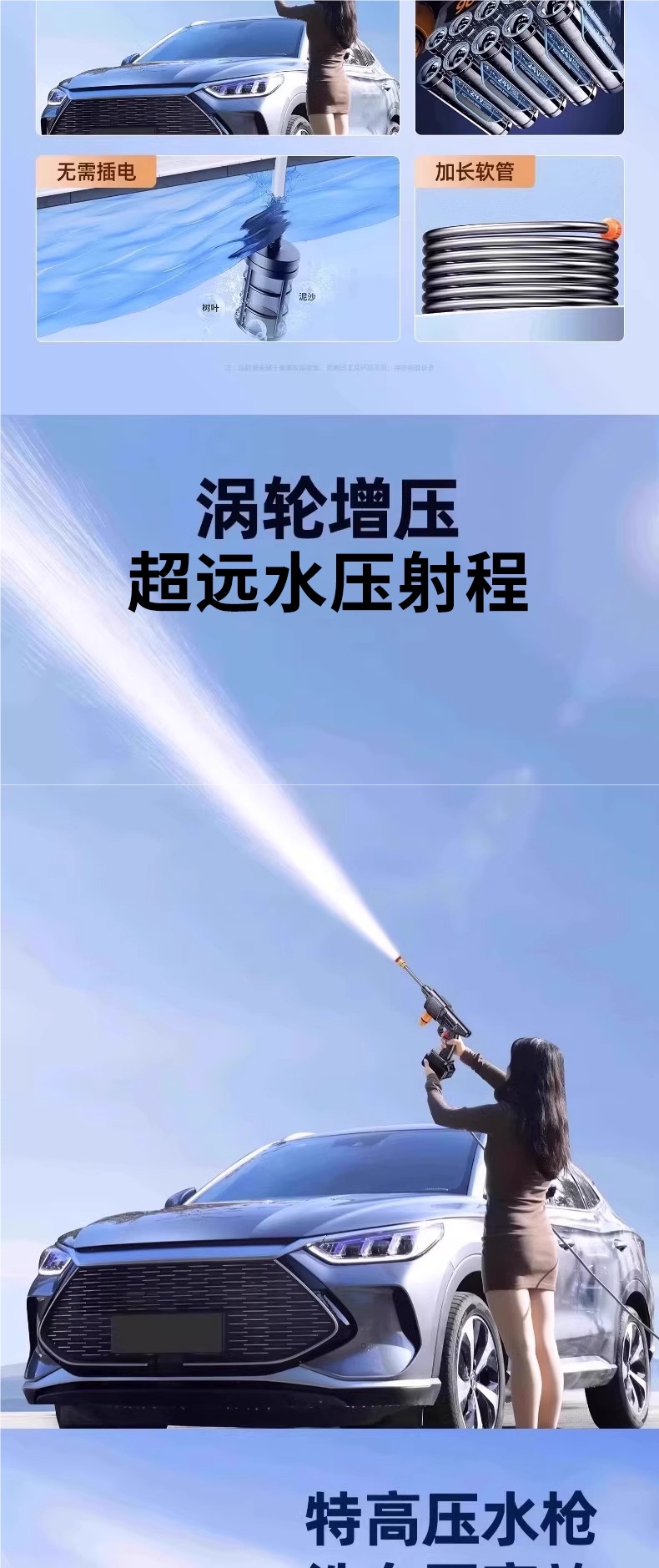High-Pressure Car Wash Water Gun for Home Use 220V Cleaning Machine, Powerful Car Wash Pump Tool, Car Water Gun Car Wash Machine