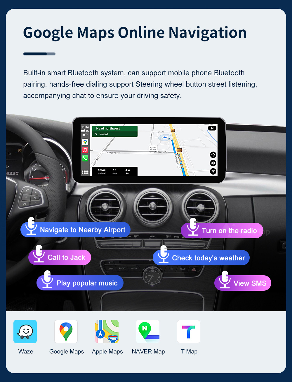 10.25 "Android 13 Car Android Screen for Mercedes-Benz C- Class W205/GLC/V-Class W447 NTG5.0