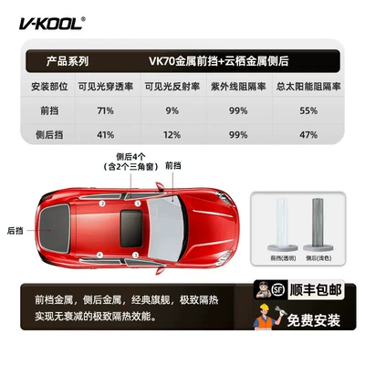 Automotive Film Car Film, Glass Film, Car Solar - suitable-for-cars-vk70-front-gear-yunqi-full-car-front-gear-4-side-windows-rear-gear-light-color