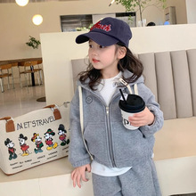 【跨境专拍】韩国童装洋气宽松运动卫衣套装秋冬装新款女童休闲宝