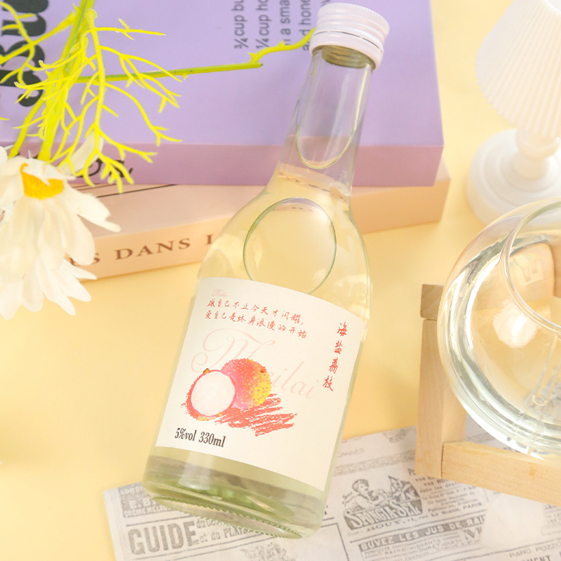 Meilai Sea Salt Lychee Flavored Fruit Wine, Popular Online Fruit-Flavored Low-Alcohol Sweet Wine, Small Bottle for Girls to Enjoy, Wedding Banquet Souvenir