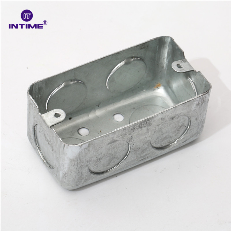 外贸批发美式开关插座底盒2*4墨西哥金属接线盒墙壁内嵌开关铁盒