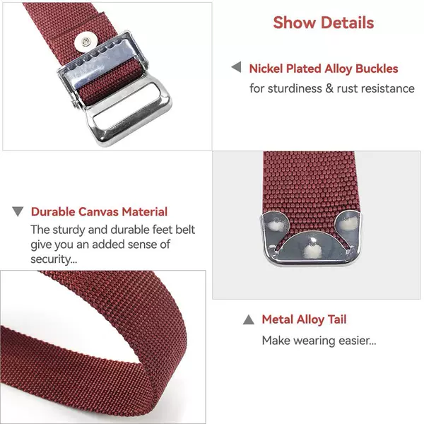 2 Pieces of Drywall Leg Straps, Drywall Tilt Replacement Parts, Tilt Straps, Nylon Adjustable Leg Fixing Straps