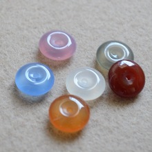 12mm多彩红蓝白粉玛瑙平安扣小隔片 DIY耳环手链饰品配件