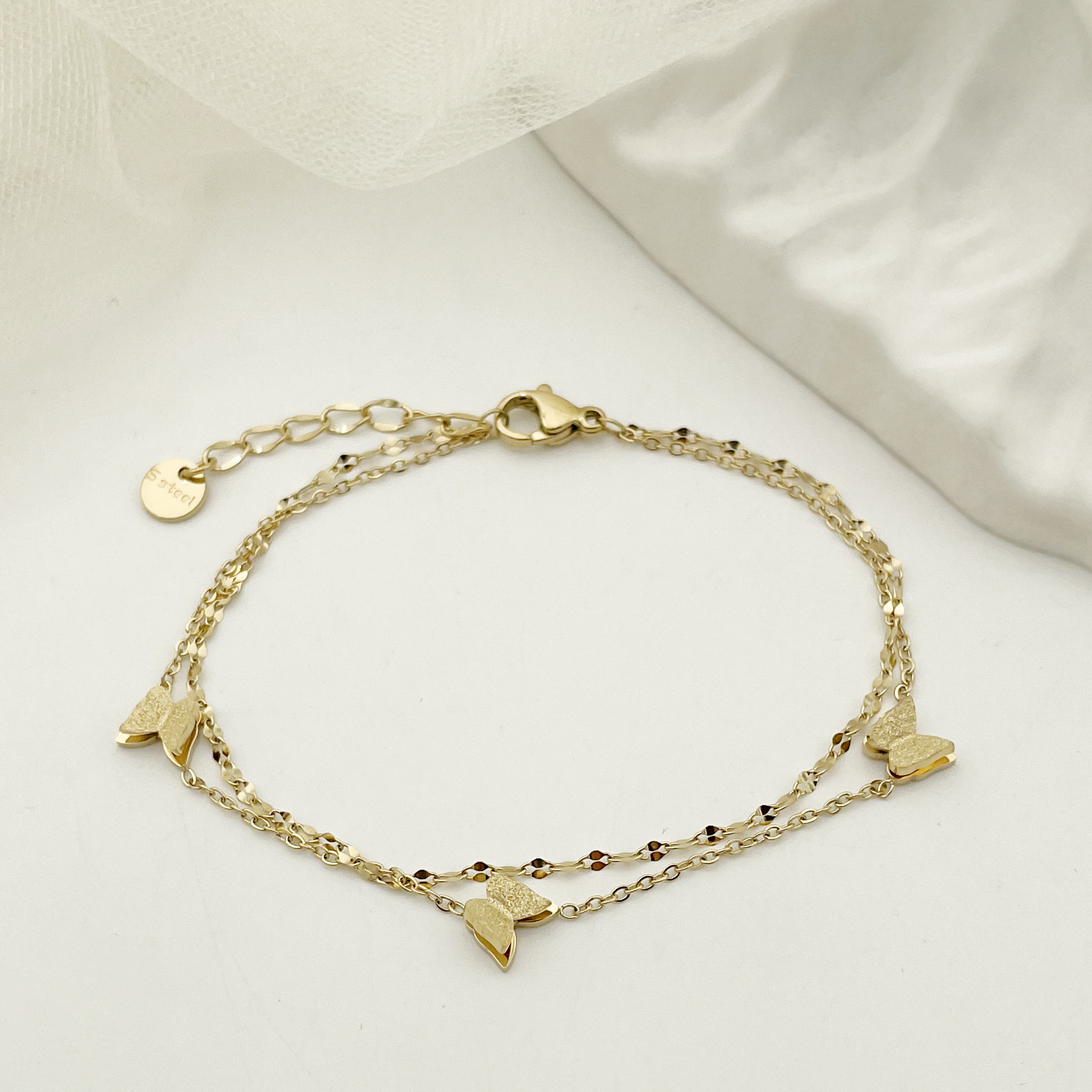 Simple Style Butterfly Stainless Steel Bracelets 1 Piece