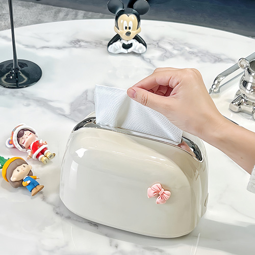 Cream style tissue box plastic living room high-end tissue box bathroom bedroom high-value desktop car paper tissue box