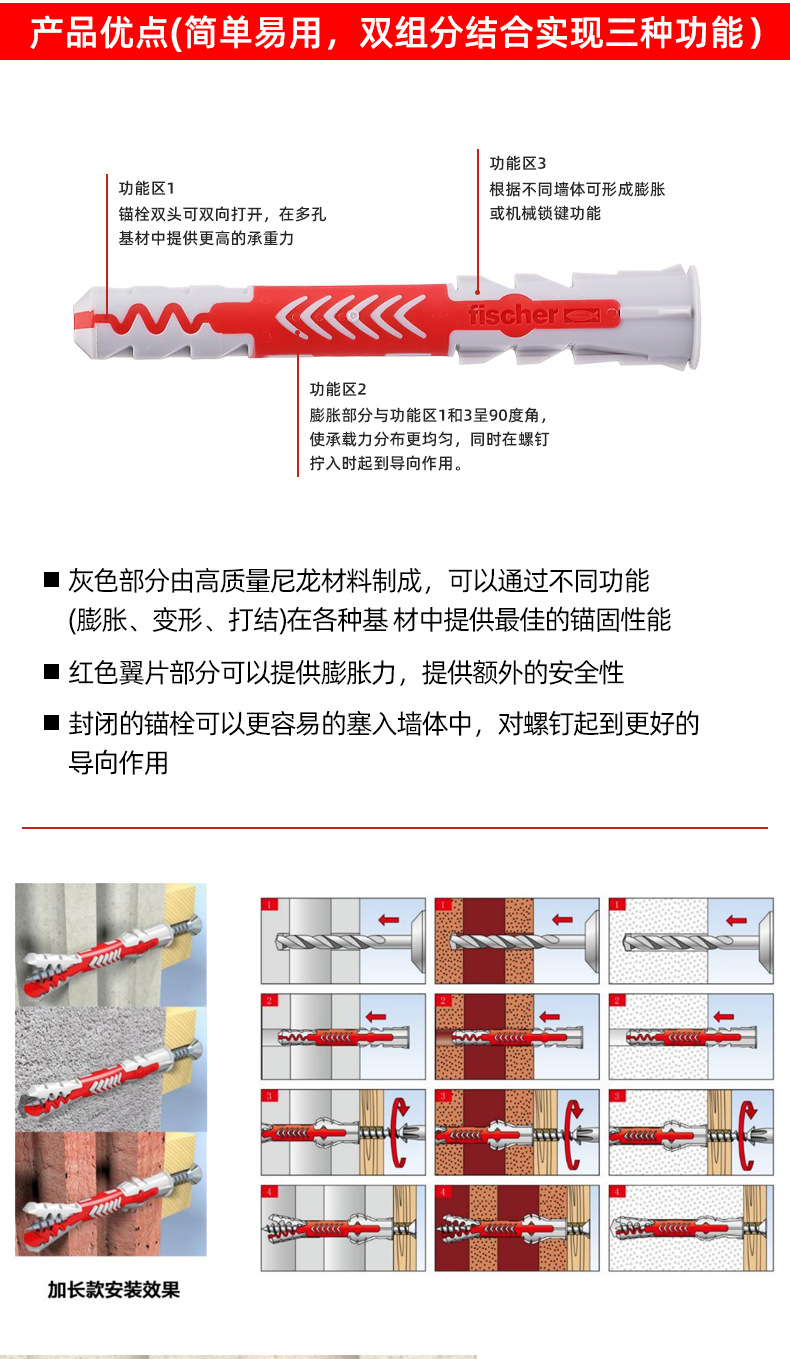 德国慧鱼锚栓膨胀管空心砖专用膨胀螺栓万能膨胀螺丝涨塞单锚栓管-阿里巴巴