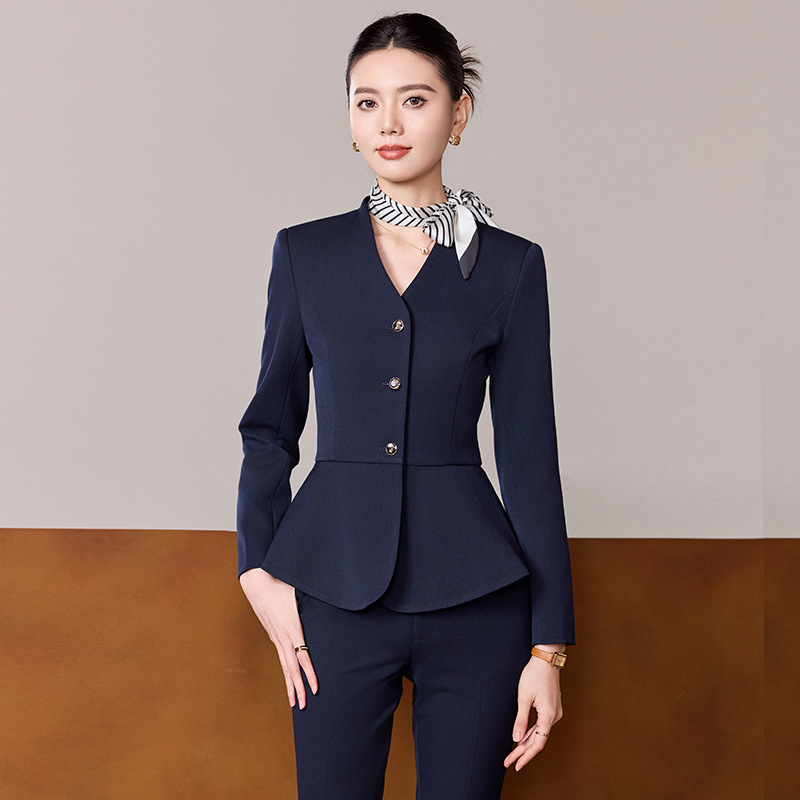 高级感西装套装女秋冬2025新款职业装V领工作服正装修身西服外套|undefined