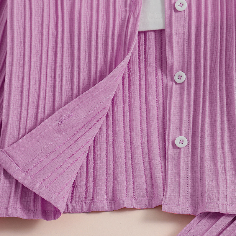 Polo-kragen Langarmshirt Und Weite Hose Set Für Mädchen_voghion.com
