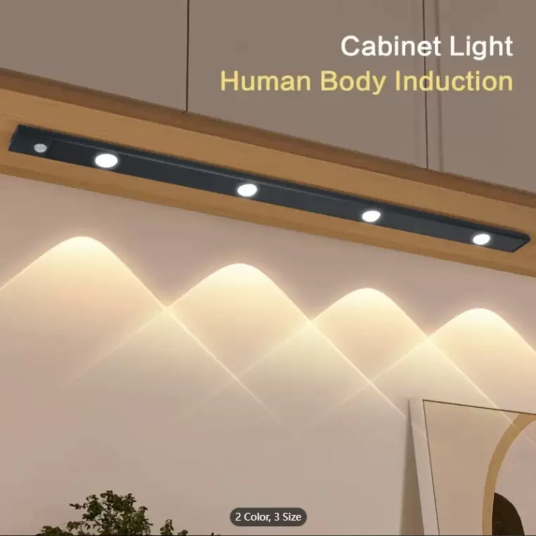 led充电人体感应灯带自粘橱柜衣柜鞋柜酒柜灯条夜灯可小智能感应