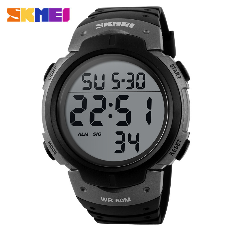 Skmei reloj deportivo electrónico de moda personalizado multifunción luminoso impermeable reloj electrónico al aire libre reloj de hombre de Estudiante