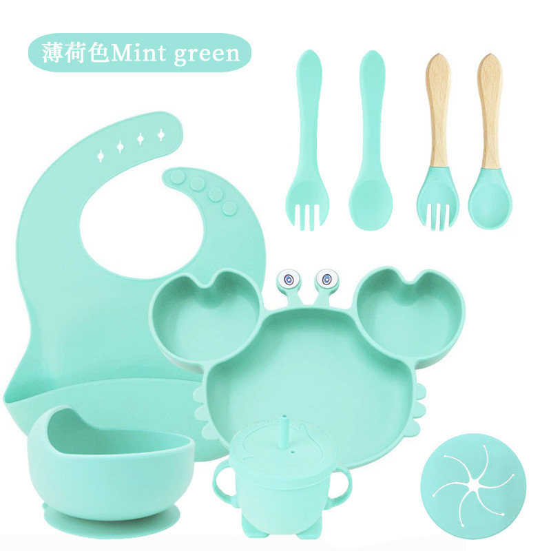 민트 그린 - 9피스 크랩 디너 플레이트 세트