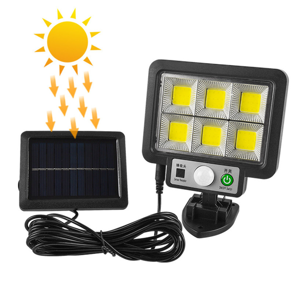 Nueva transfronteriza solar split control remoto luz de la inducción al aire libre impermeable 72COB luz del jardín 56LED luz del garaje