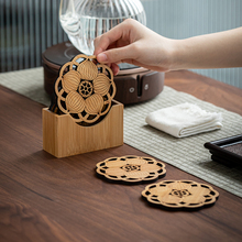 竹制茶杯垫子隔热垫壶杯托日式创意新中式茶道零配件功夫茶具