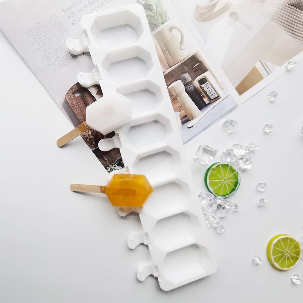 8连8边宝石雪糕102巧克力饼干模蛋糕模具雪糕糖果硅胶模具