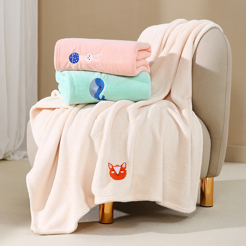[Strictly Selected] Children's Extra Large 80*100cm Bath Towel Is Skin-Friendly, Soft, Lint-Free, Thickeneded and Absorbent Coral Velvet Bath Towel