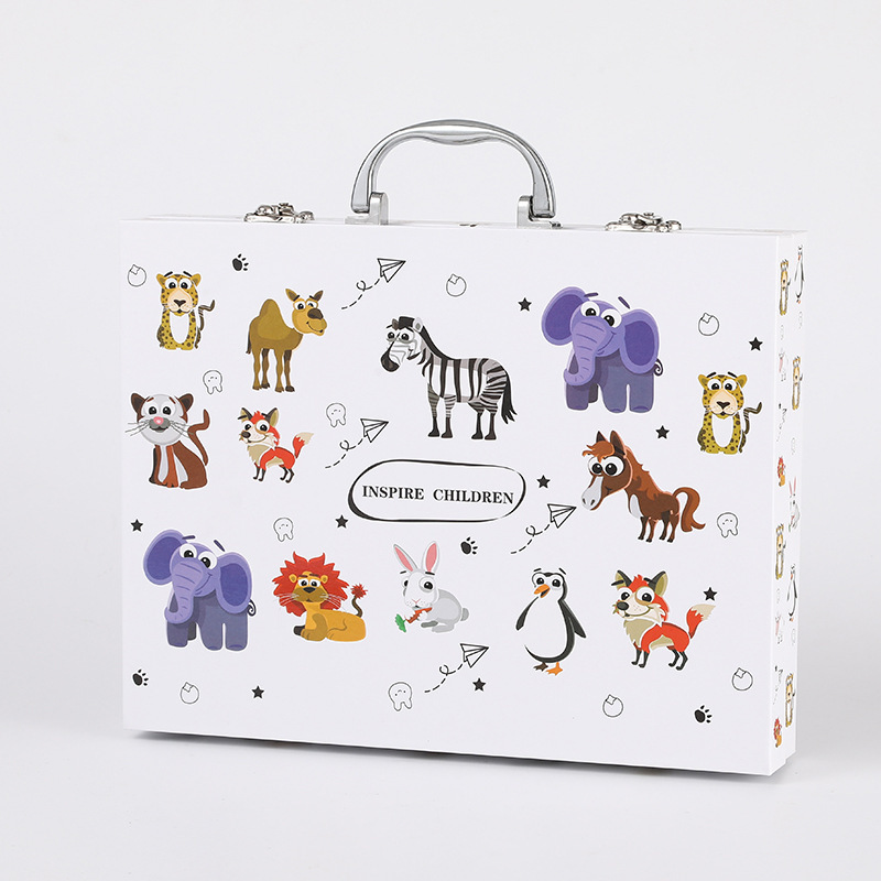 動物王国絵筆セットギフトボックス絵画セット学生落書き美術文房具用品68PCマーカーペン|undefined