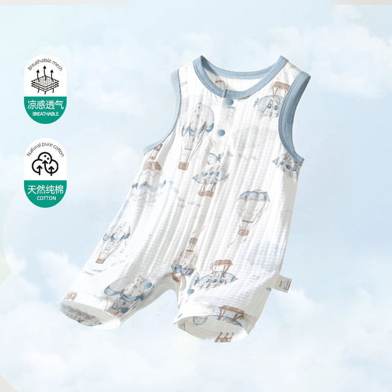 Sleeveless Baby Jumpsuit, Summer Thin Baby Romper, Air-Conditioned Pajamas, Newborn Vest, Summer Clothes Sleeveless Baby Jumpsuit, Summer Thin Baby Romper, Air-Conditioned Pajamas, Newborn Vest, Summer Clothes