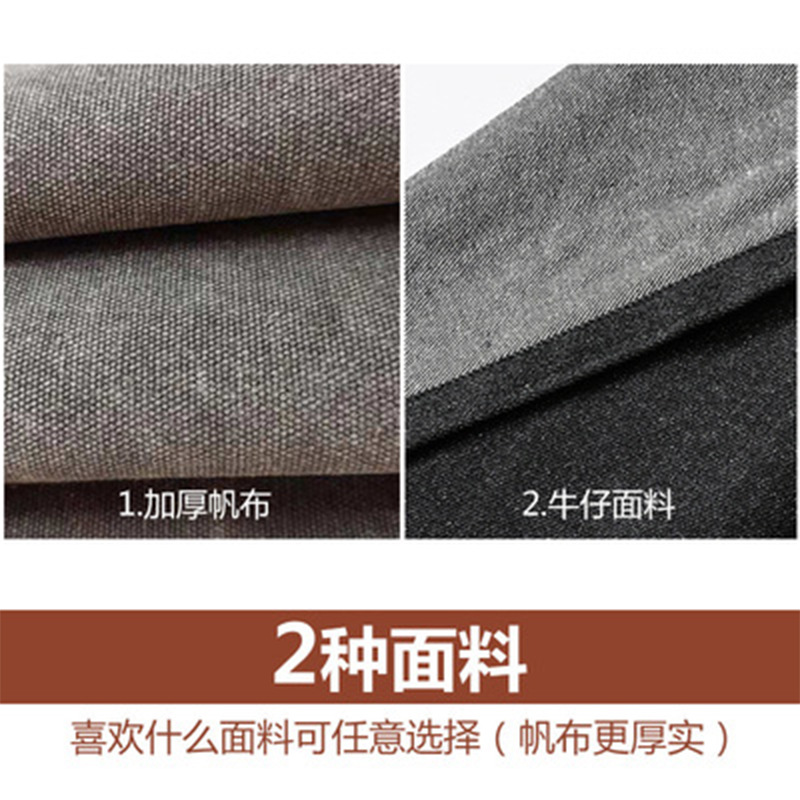 Denim delantal bolsillo tira de cuero decorativo creativo Correa overoles peluquero lona gruesa delantal por mayor