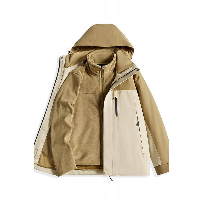 2025 New Full Heat-Sealed Jacket for Men and Women, Three-In-One Detachable Jacket, Autumn and Winter Velvet Thickeneded Windproof