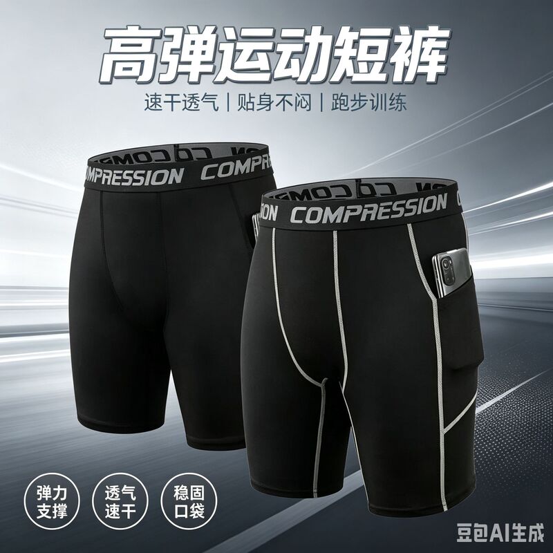 Cross-border athletic shorts for men, quick-drying, breathable, high-elasticity, with pockets, suitable for outdoor activities, slim-fit, lightweight summer style, customizable Cross-border athletic shorts for men, quick-drying, breathable, high-elasticity, with pockets, suitable for outdoor activities, slim-fit, lightweight summer style, customizable