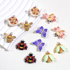 TEMU ホットな新樹脂シミュレーションかわいい昆虫てんとう虫トンボ diy アクセサリー手作り素材ジュエリーペンダント