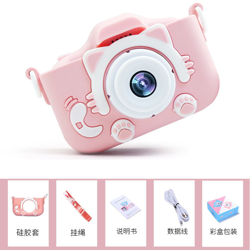 Cross-Border X5S High-Definition Children's Cartoon Digital Camera with Dual Front and Rear Cameras, No Card Required, Mini Camera, Children's Gift, Ccd