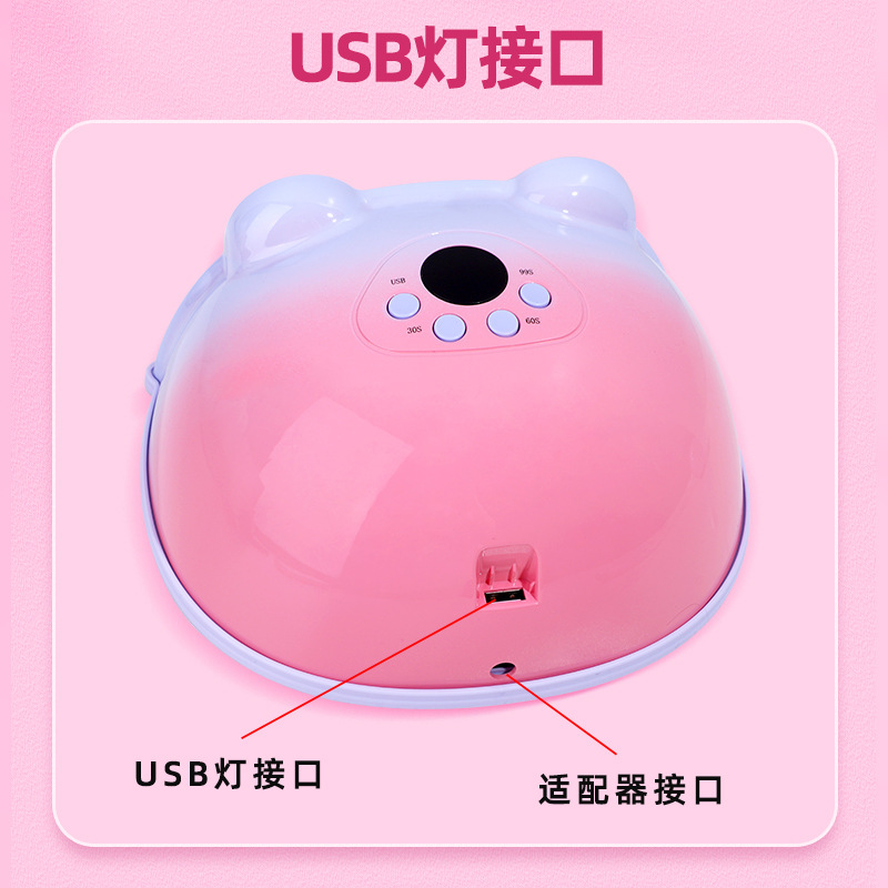 Nuevos productos transfronterizos doble lámpara giratoria de escritorio 2 en 1 curado máquina de tratamiento de uñas de luz de pegamento de pegamento secador de uñas