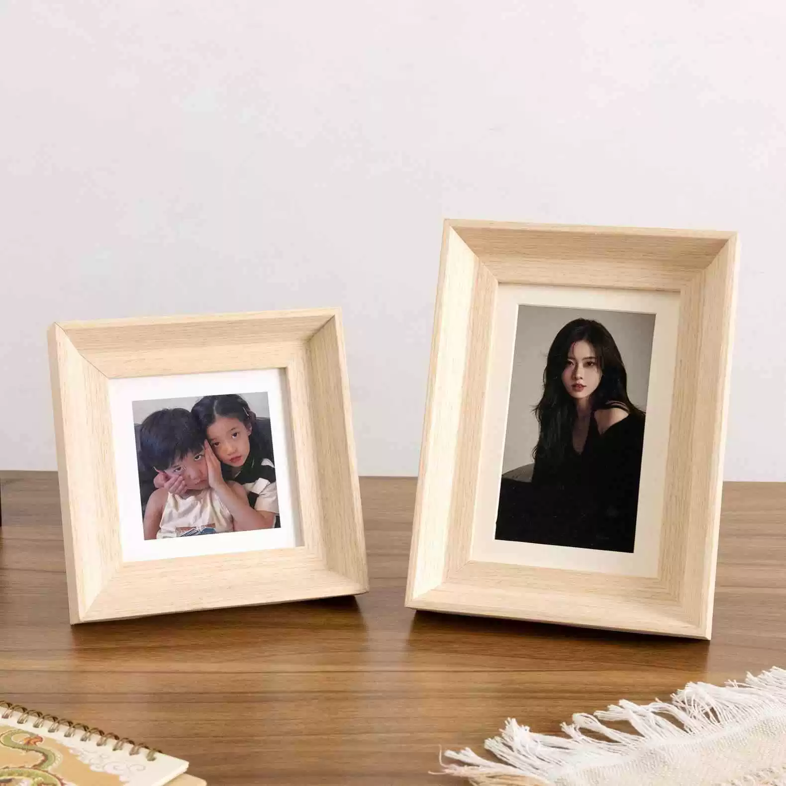 Фоторамка из натурального дерева, фотоальбом, на заказ, DIY, стиль высшего качества, 6 дюймов